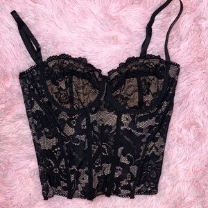 Chic Black Lace Corset Top